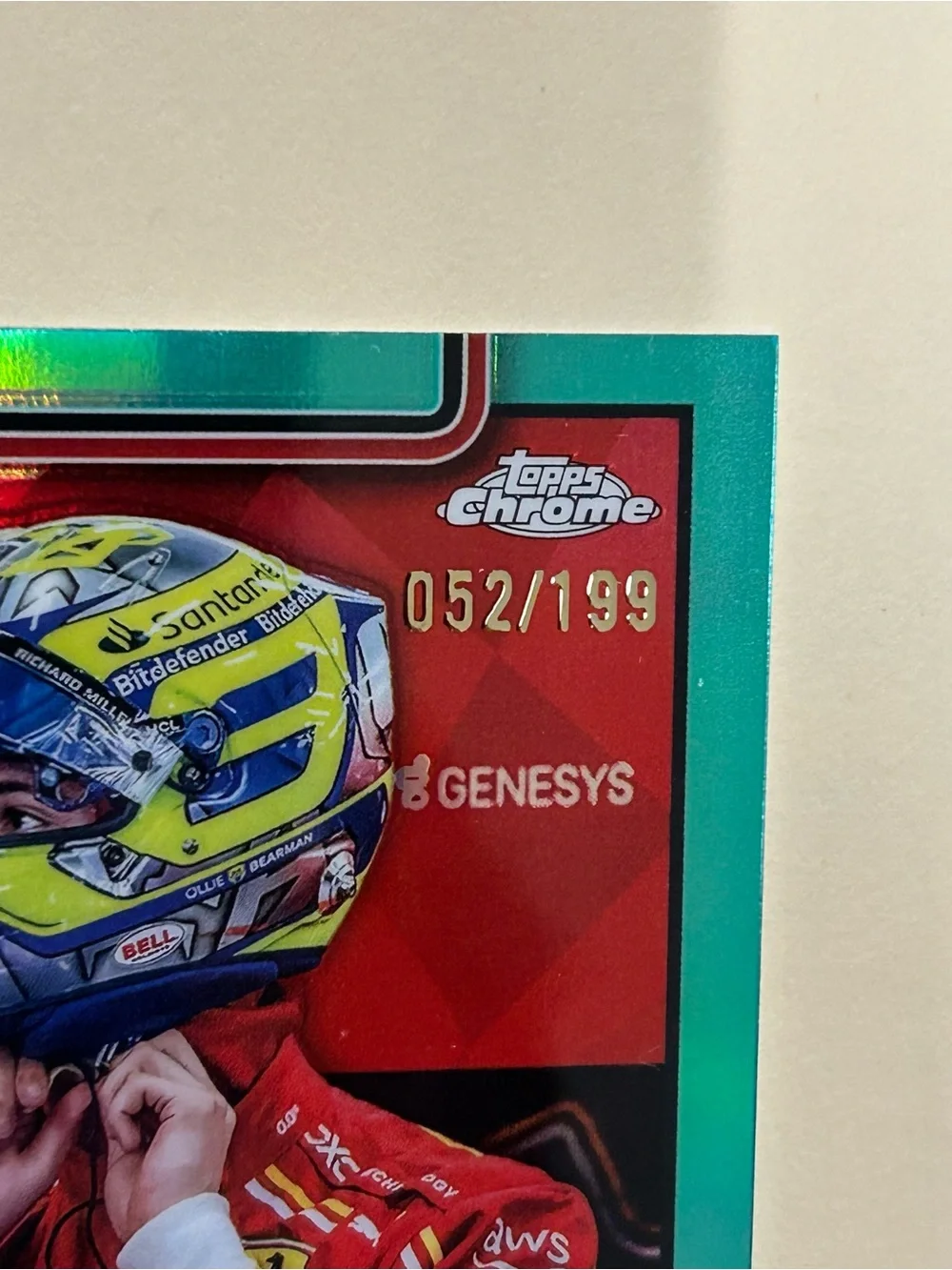 Topps Chrome Grand Prix Racing Card - Teal, Red, Yellow, Blue